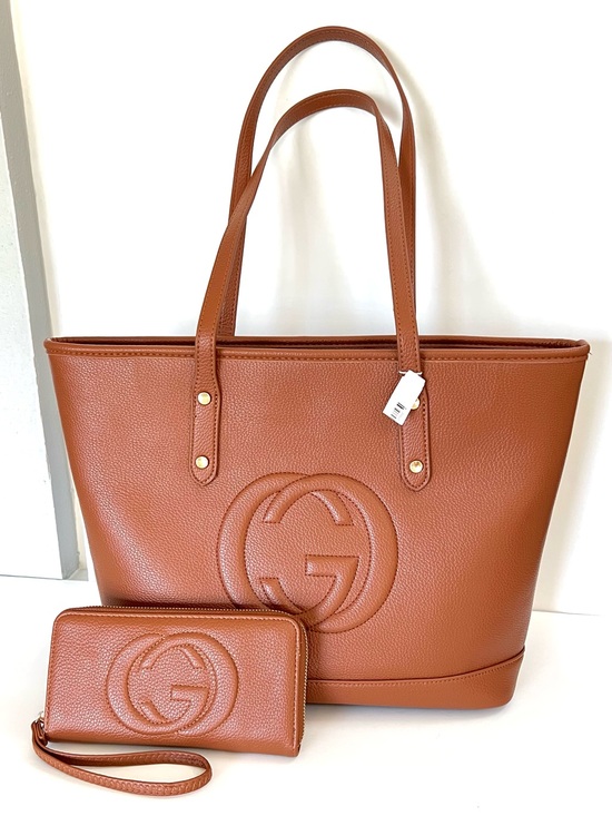No Brand Handbags - No Brand Fashion GC Tan Tote Bag With Matching Continental Wallet NWT